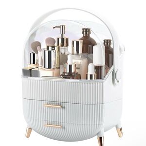 Makeup Organizers and Storage Vanity Cosmetics Skincare With Lid & Drawers